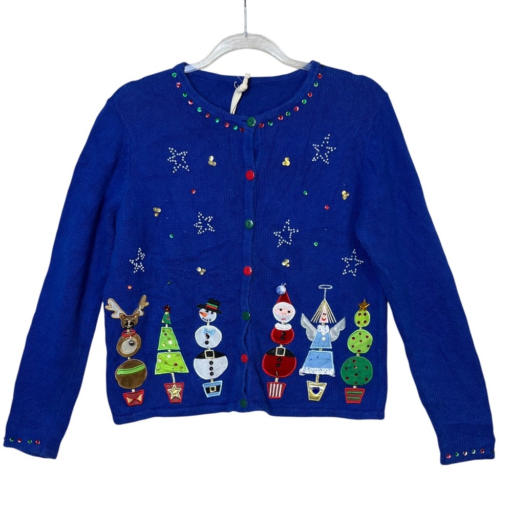 Urban Renewal Embroidered Holiday Christmas Winter Theme Sweater Size Large - Picture 1 of 3